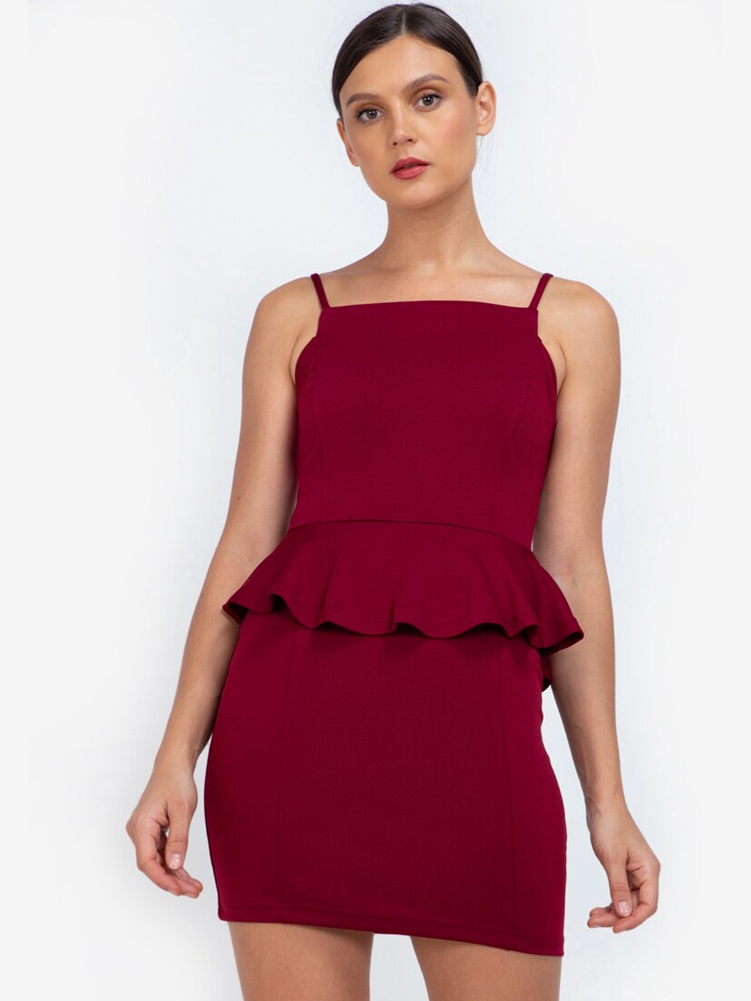 

ZALORA WORK Red Peplum Mini Dress