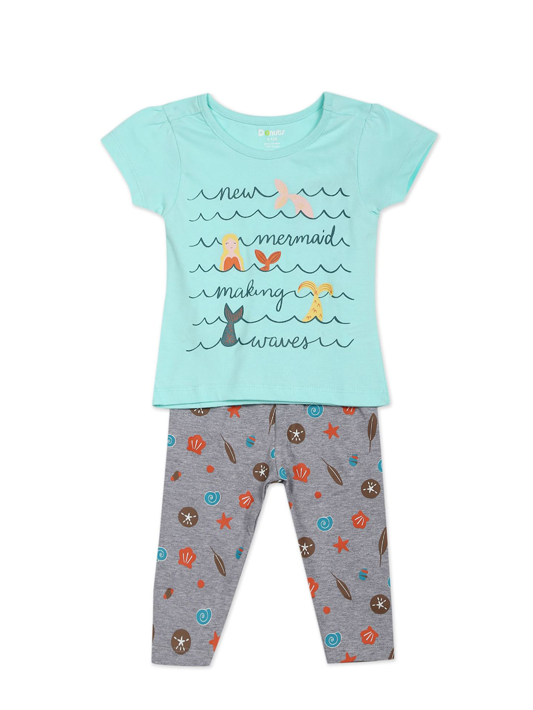 

Donuts Girls Assorted Printed T-shirt with Trousers