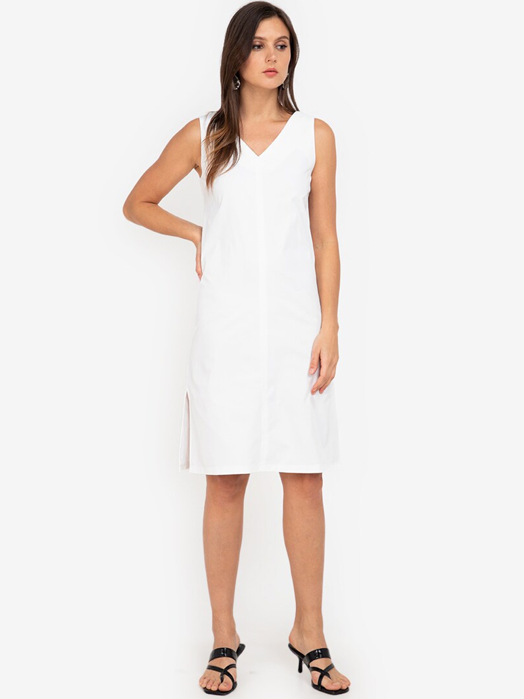 

ZALORA WORK White V Neck A-Line Formal Dress