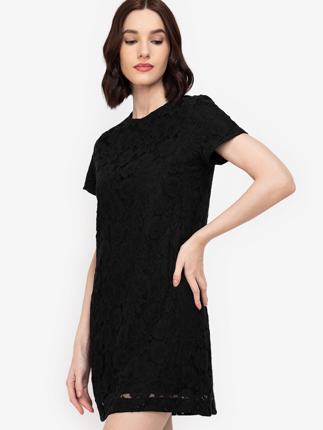 

ZALORA WORK Black Floral Sheath Dress