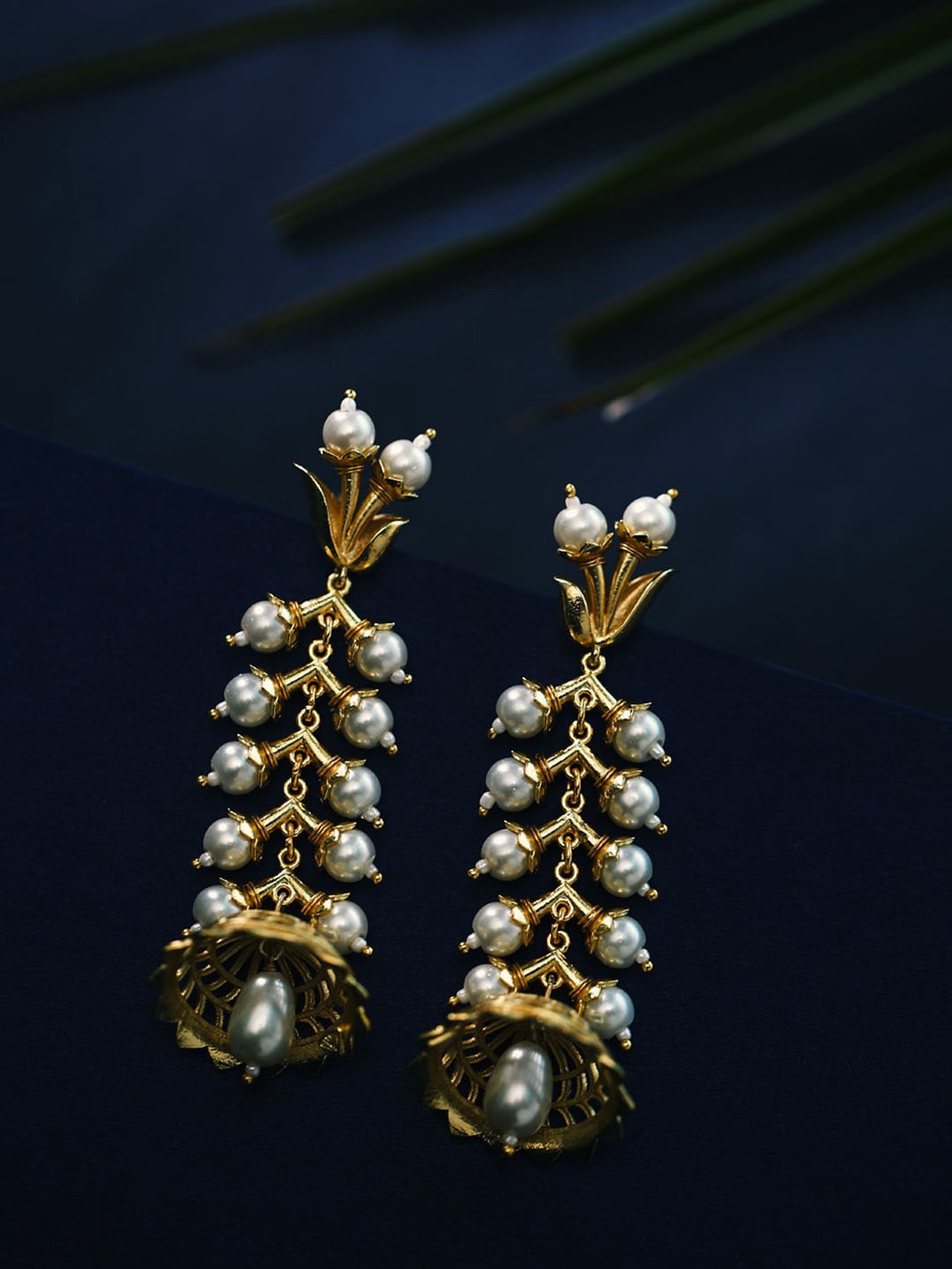 

Voylla Gold-Plated Geometric Drop Earrings