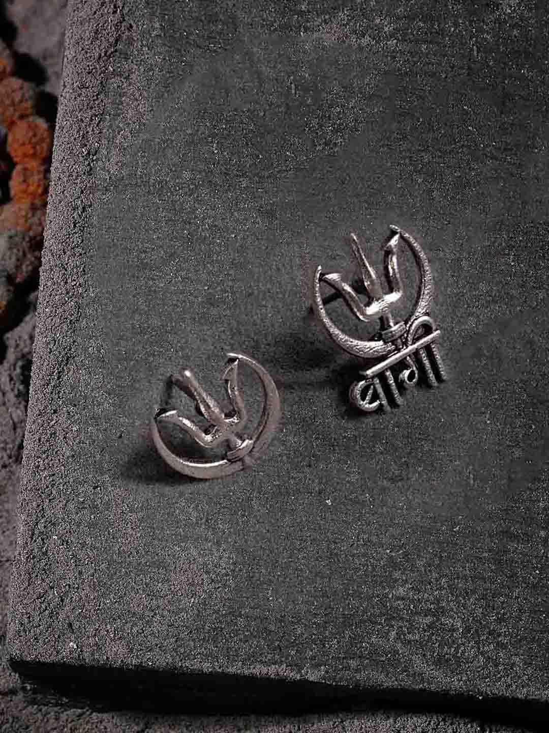

Voylla Silver-Plated Quirky Studs Earrings