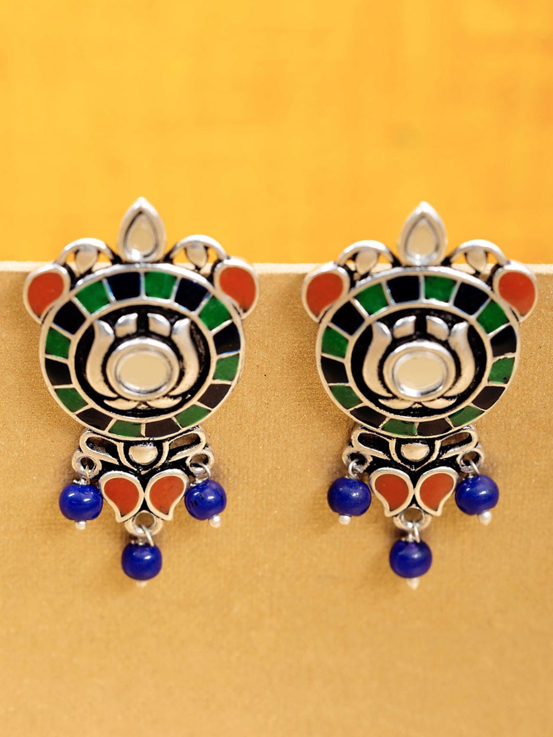 

Voylla Silver-Toned Geometric Studs Earrings