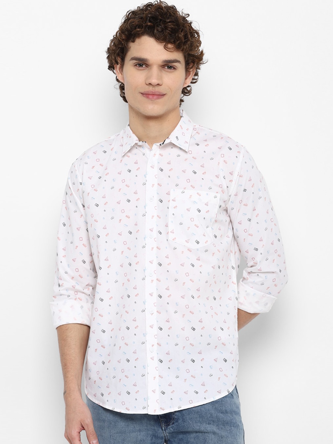 

FOREVER 21 Men White Printed Casual Shirt