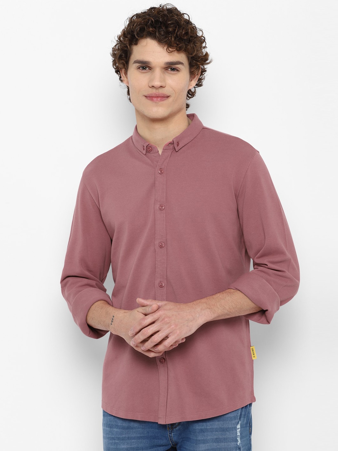 

FOREVER 21 Men Pink Casual Shirt 100% Cotton