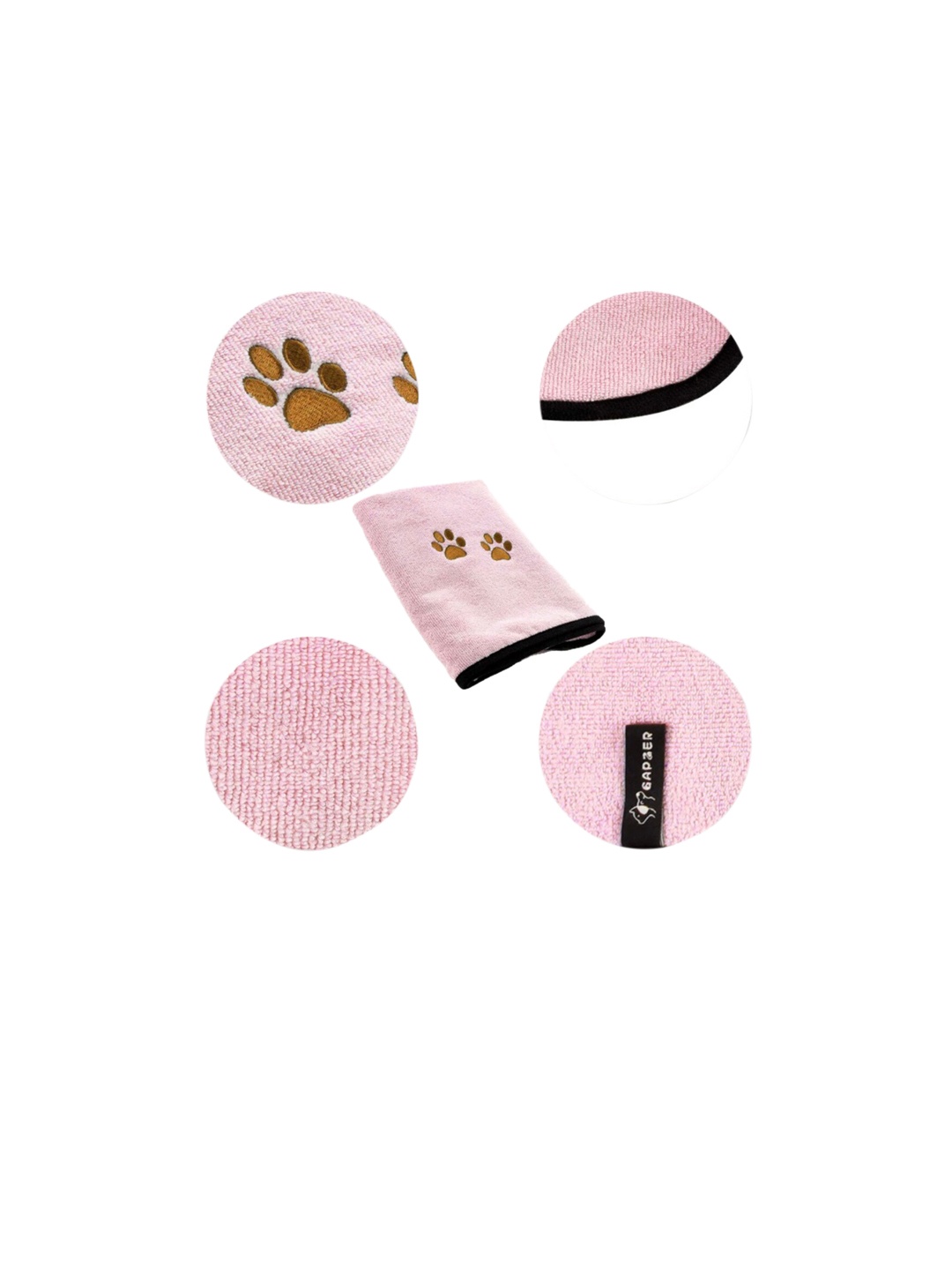 

PAWCHIE Pink & Black Printed Cotton Microfiber Dog Bath Towel