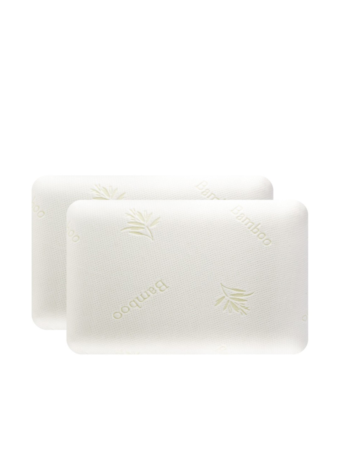 

The White Willow Set Of 2 Green Self-Design King Size Regular Pillow Covers