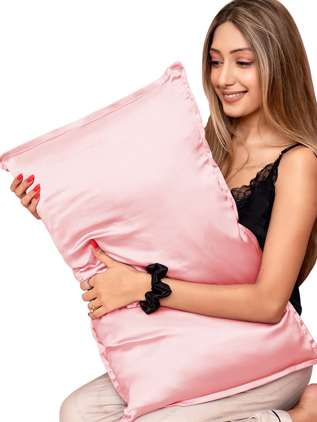 

Furbo Set of 2 Solid Silk Pillow Covers, Pink