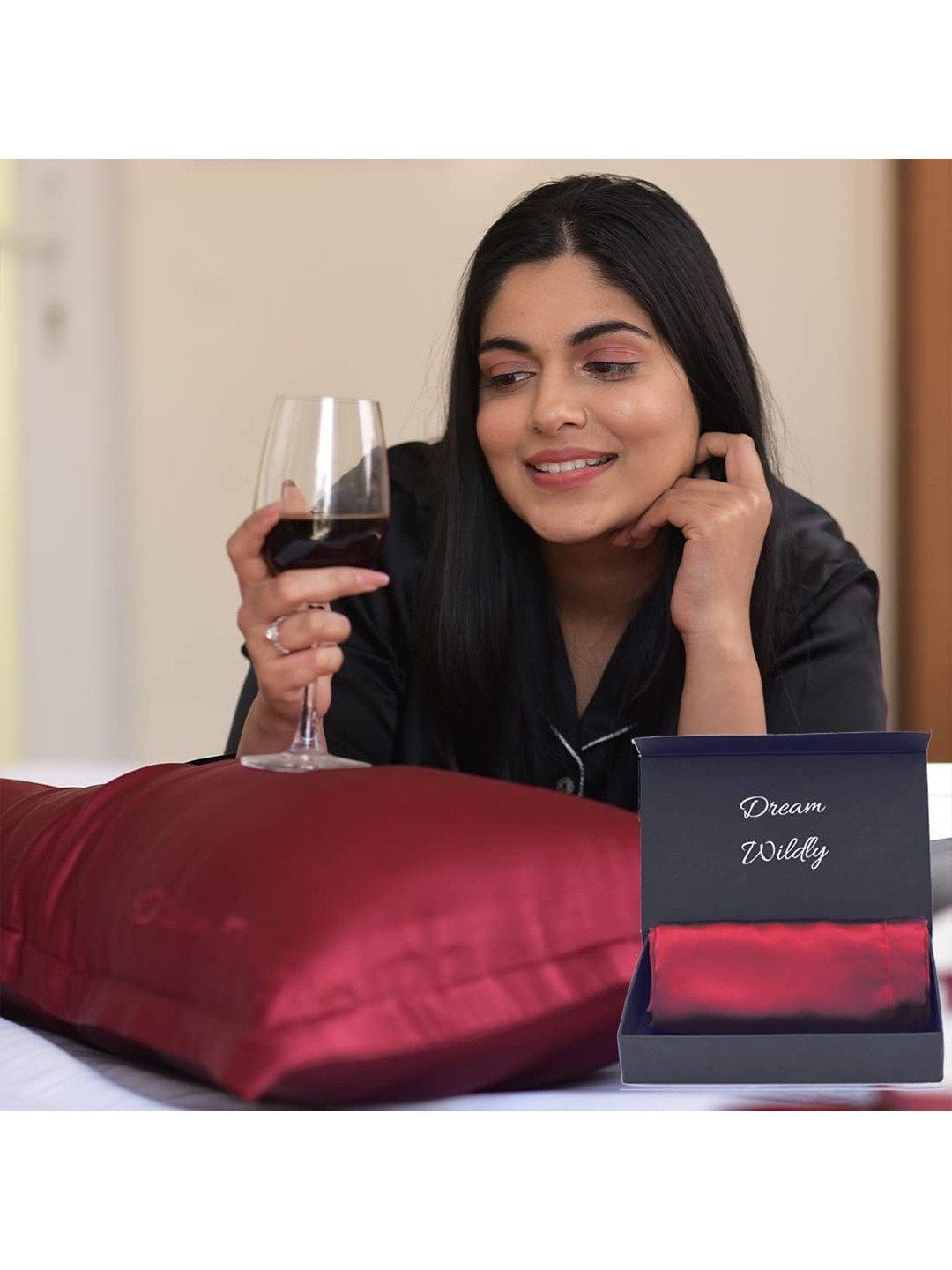 

FURBO Pack of 2 Maroon Silk Pillow Cases