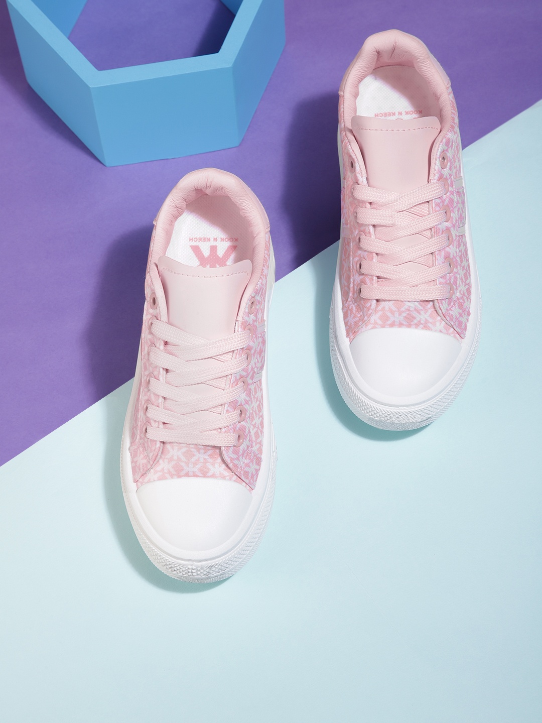 

Kook N Keech Women Pink Printed Sneakers