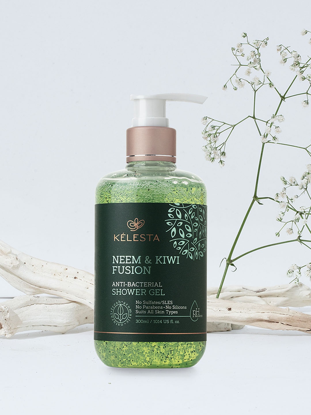 

KELESTA Neem & Kiwi Fusion Anti-Bacterial Shower Gel - 300 ml, Green