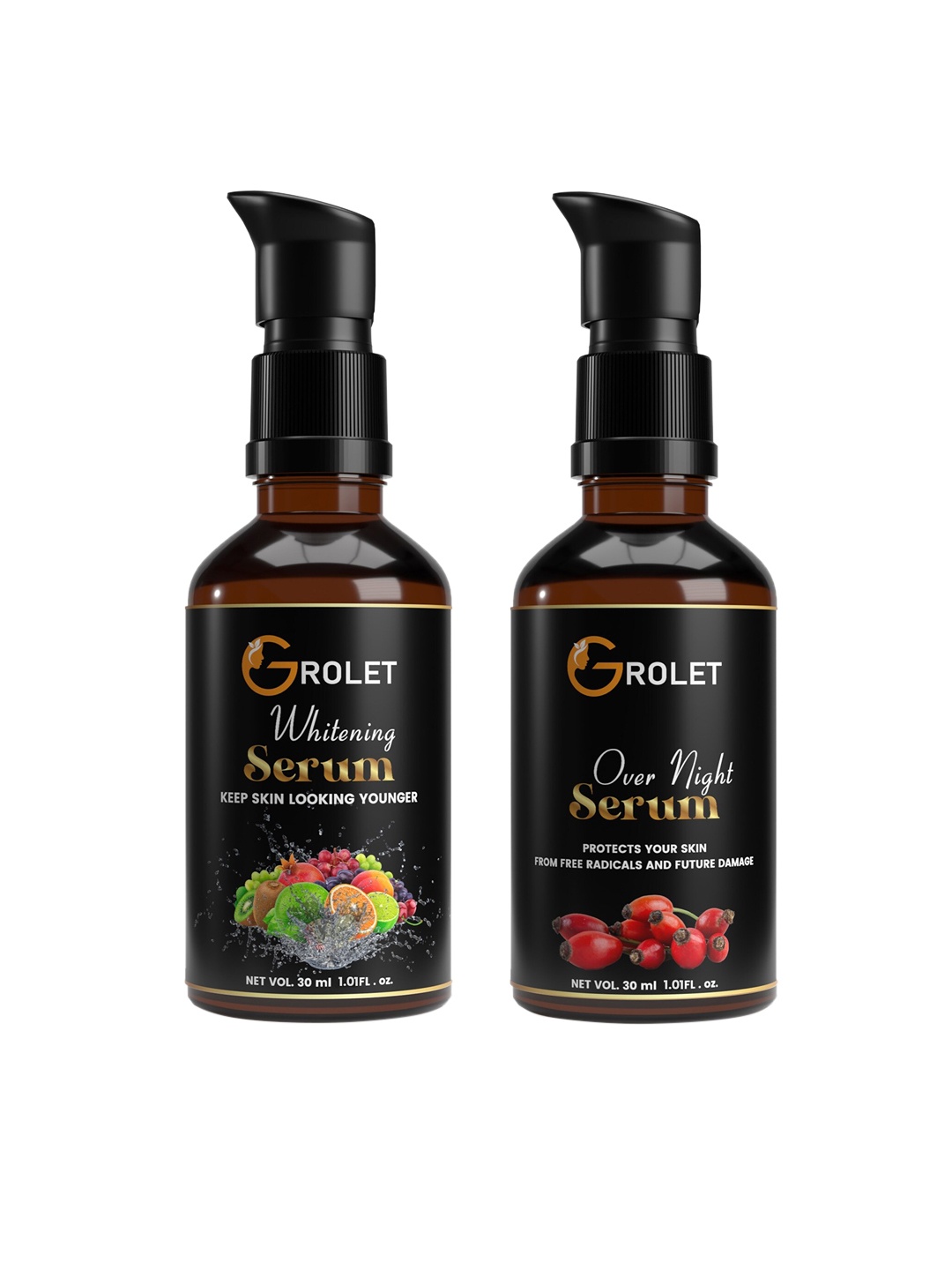 

GROLET Set of 2 Whitening & Overnight Serum, Transparent
