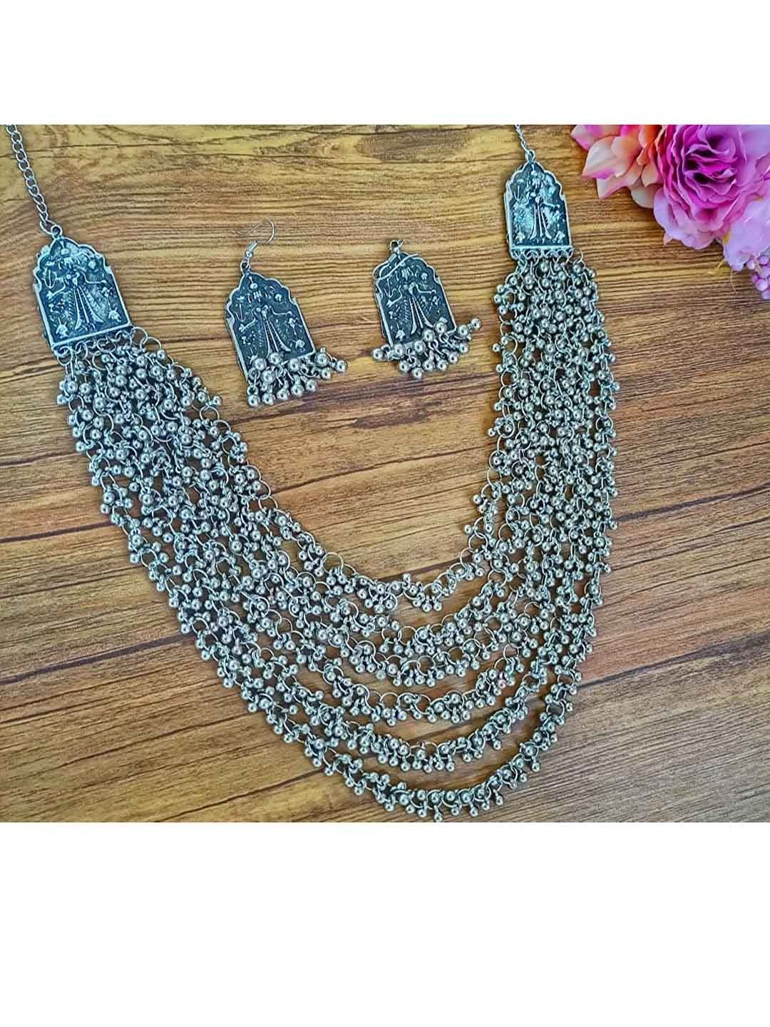 

ANNA CREATIONS Silver-Plated & Design Detailed Jewellery Set