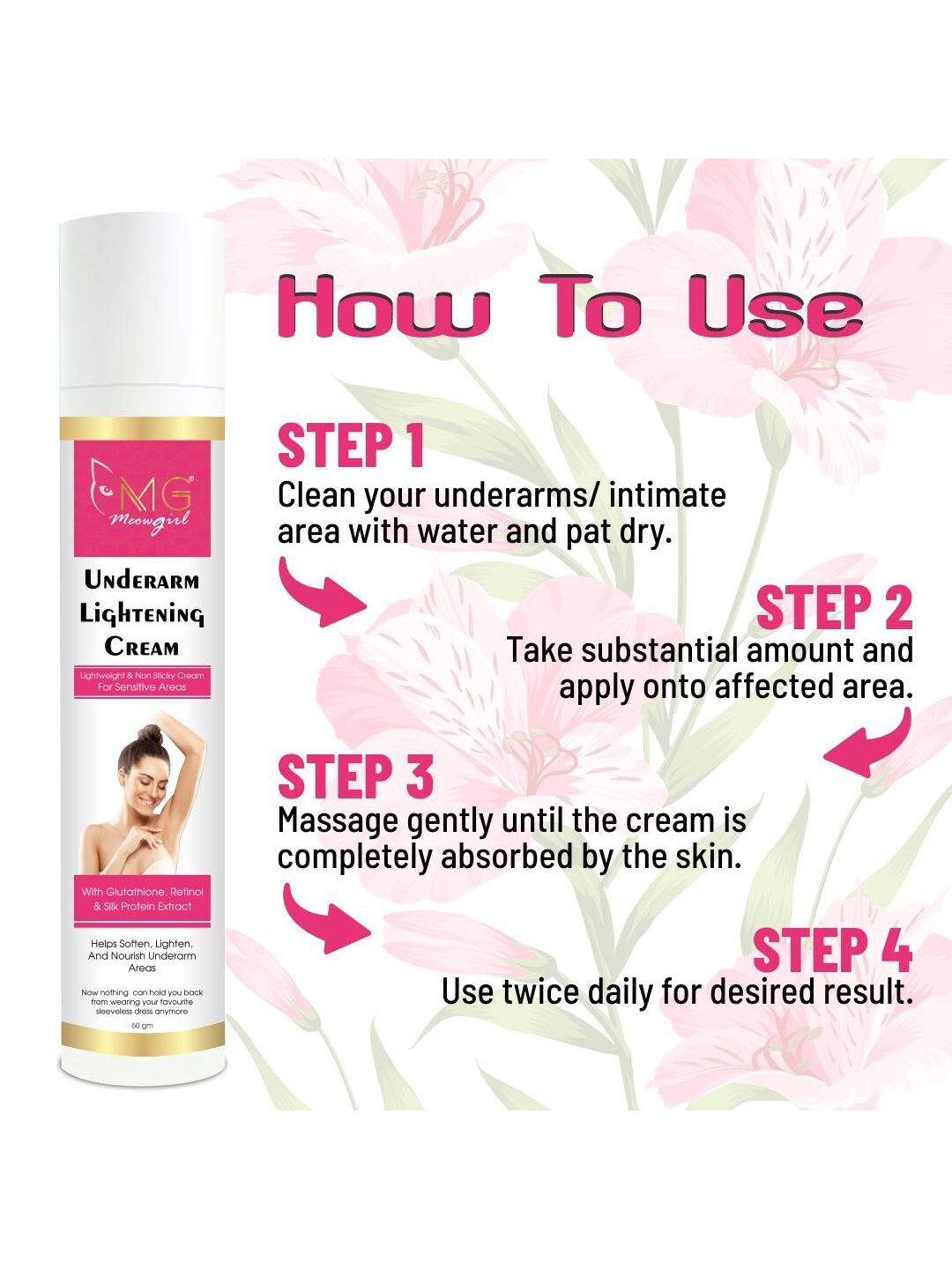 

MGmeow girl Under Arm Lighting Cream 60ml, Na
