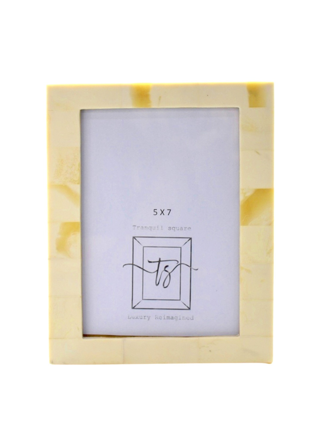 

Tranquil square Beige Photo Frame With Table Stand
