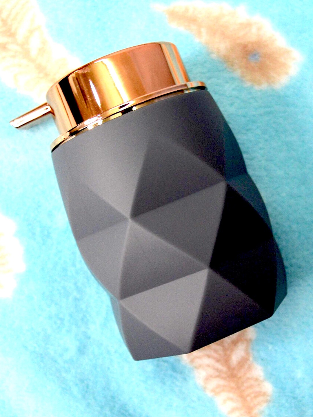 

Tranquil square Grey & Bronze Coloured Pentagon Design Soap Dispenser