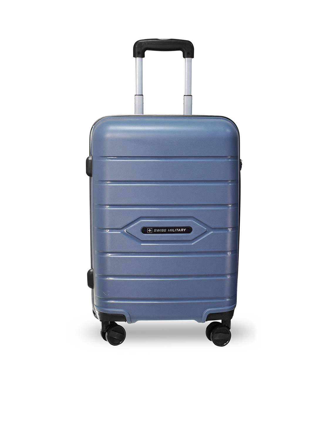 

SWISS MILITARY Grey Textured Hard-Sided Cabin Trolley Bag