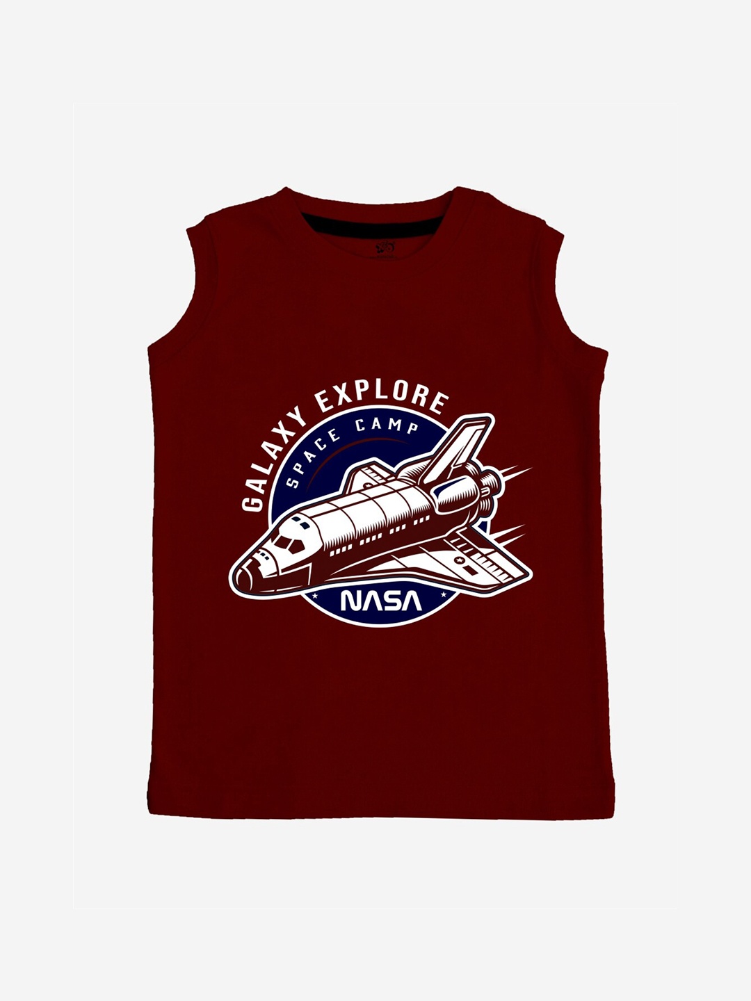 

x2o Kids Maroon & White Printed Pure Cotton Innerwear Vest