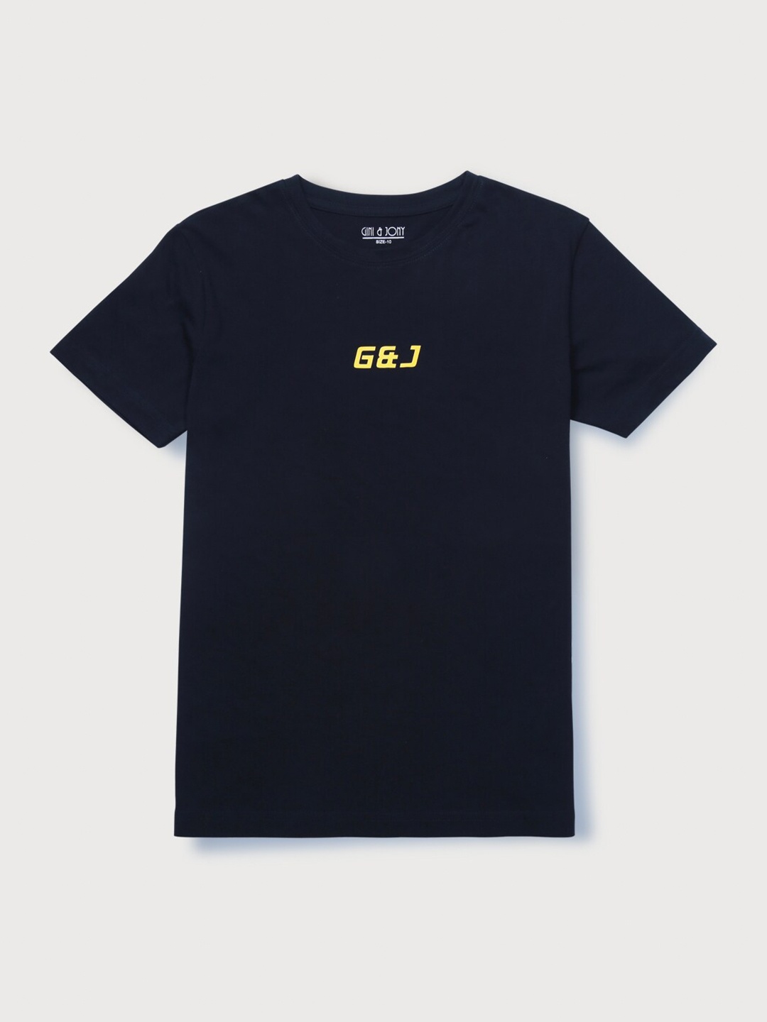 

Gini and Jony Boys Navy Blue Regular Fit Cotton T-shirt
