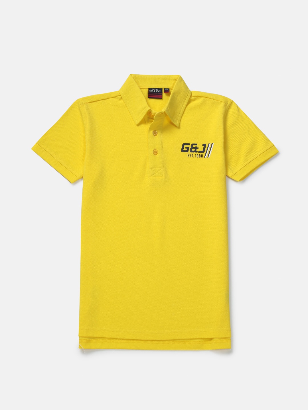 

Gini and Jony Boys Yellow Polo Collar Cotton T-shirt