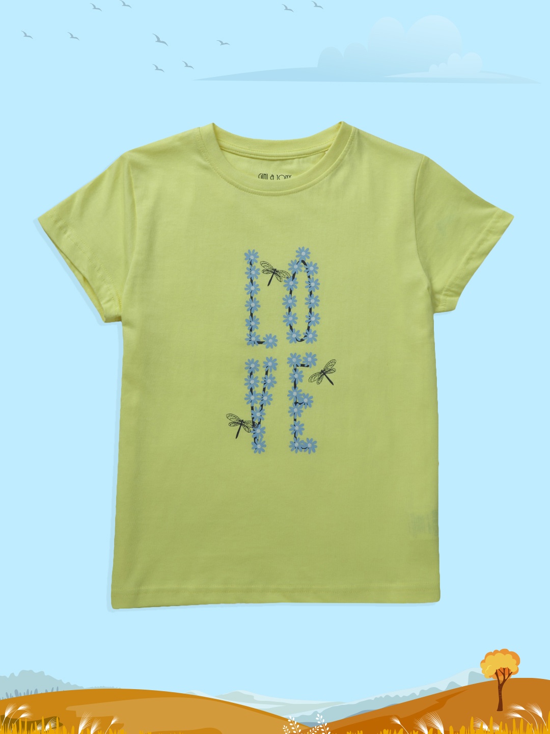 

Gini and Jony Green Printed Regular Top