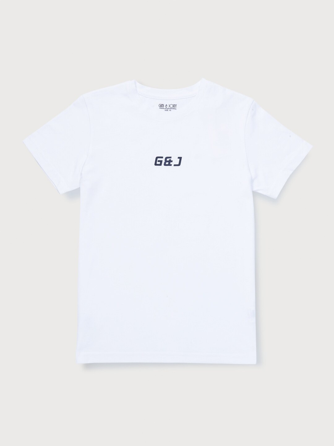 

Gini and Jony Boys White Printed T-shirt