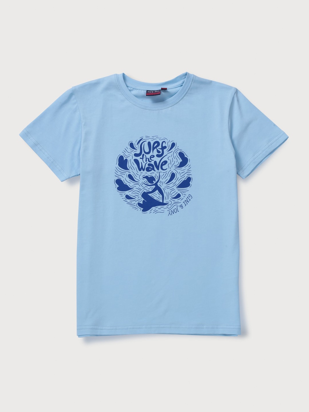 

Gini and Jony Boys Blue Printed T-shirt