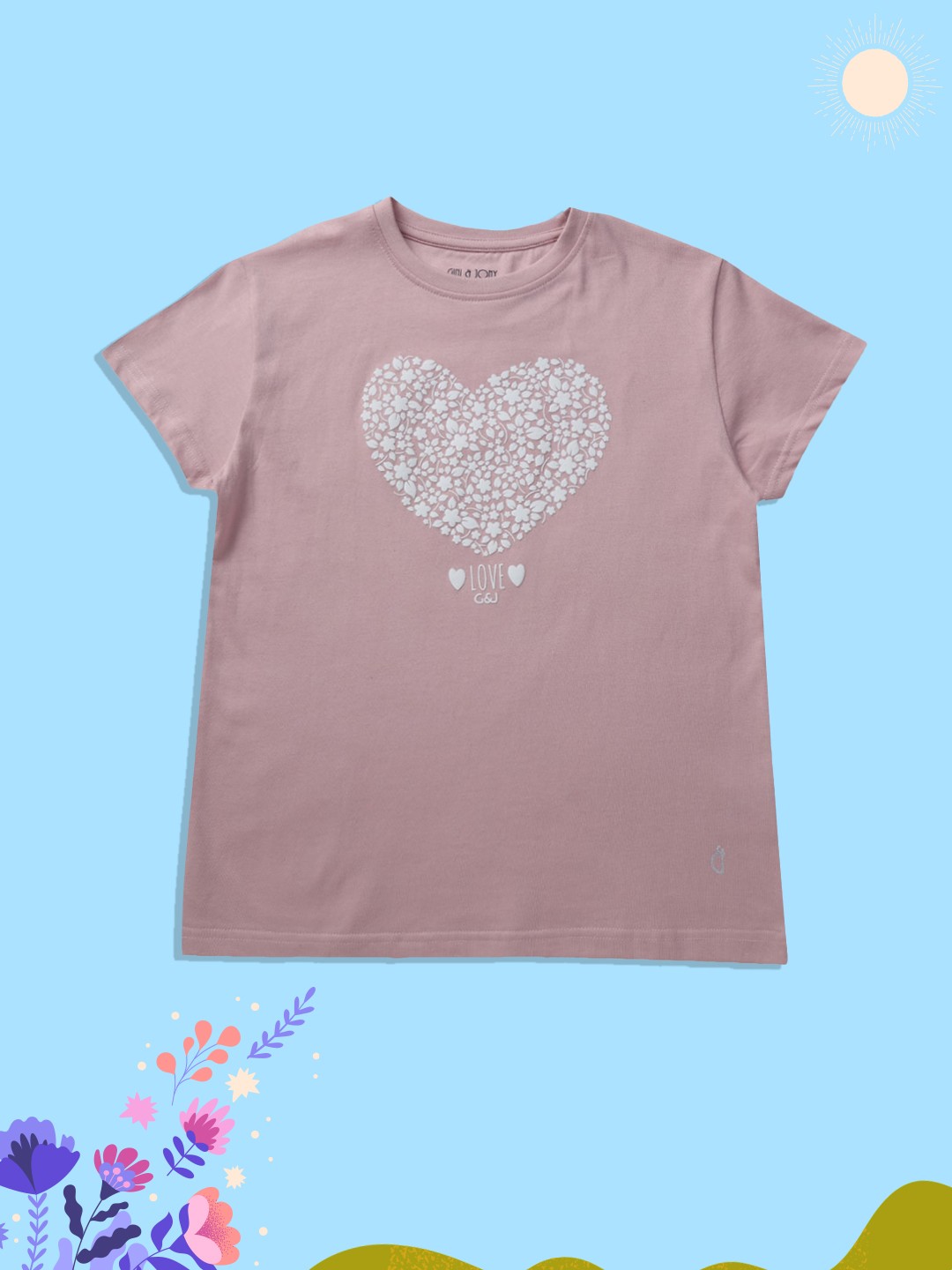 

Gini and Jony Girls Pink Printed T-shirt