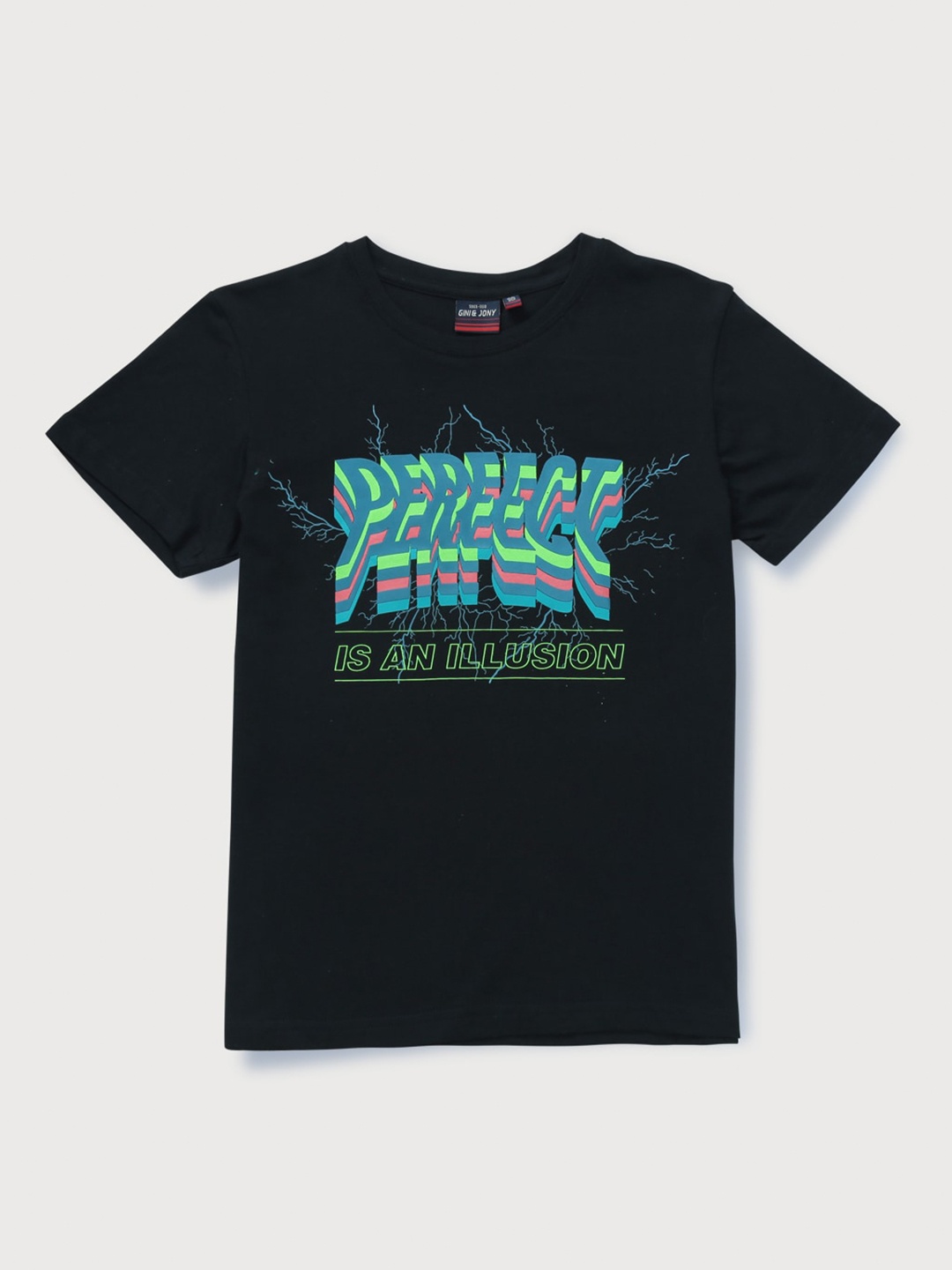 

Gini and Jony Boys Navy Blue Printed T-shirt