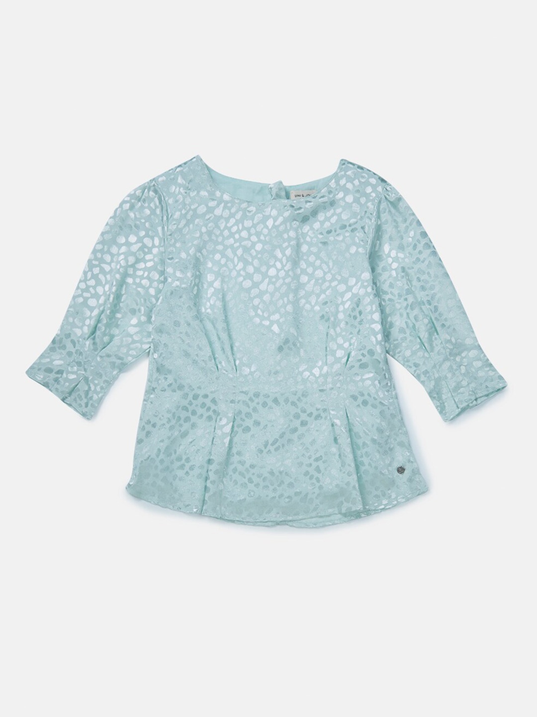 

Gini and Jony Girls Green Self Design Top