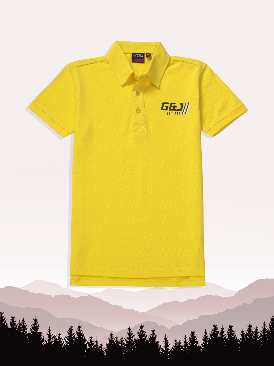 

Gini and Jony Boys Yellow Polo Collar Cotton T-shirt