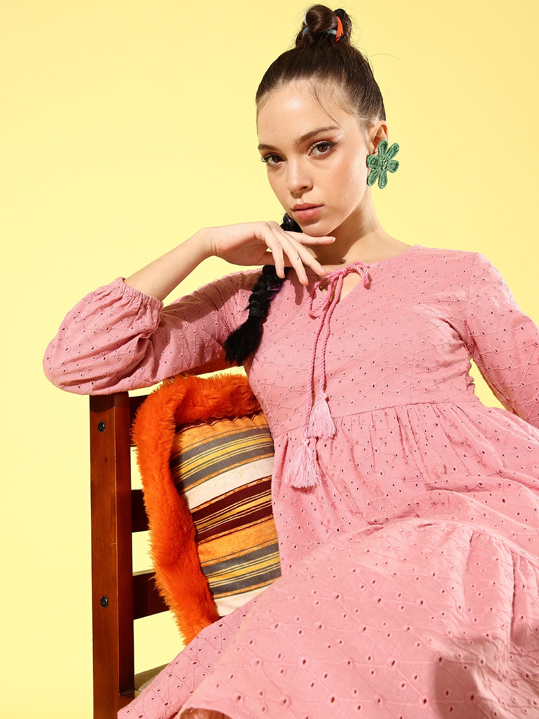 

StyleCast Women Pretty Pink Geometric Craftcore Dress