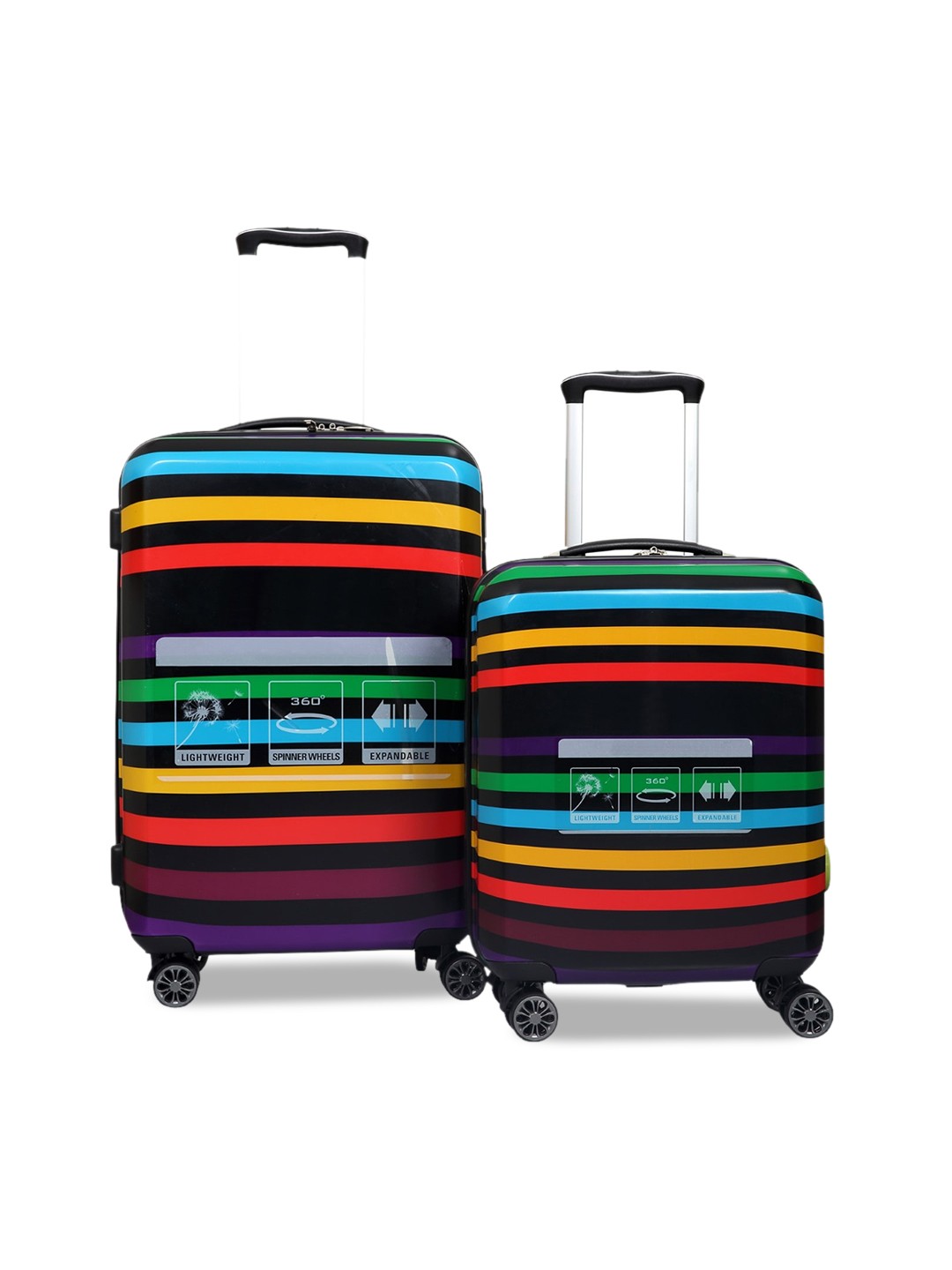 

Polo Class Set of 2 Black Printed Trolley Bags