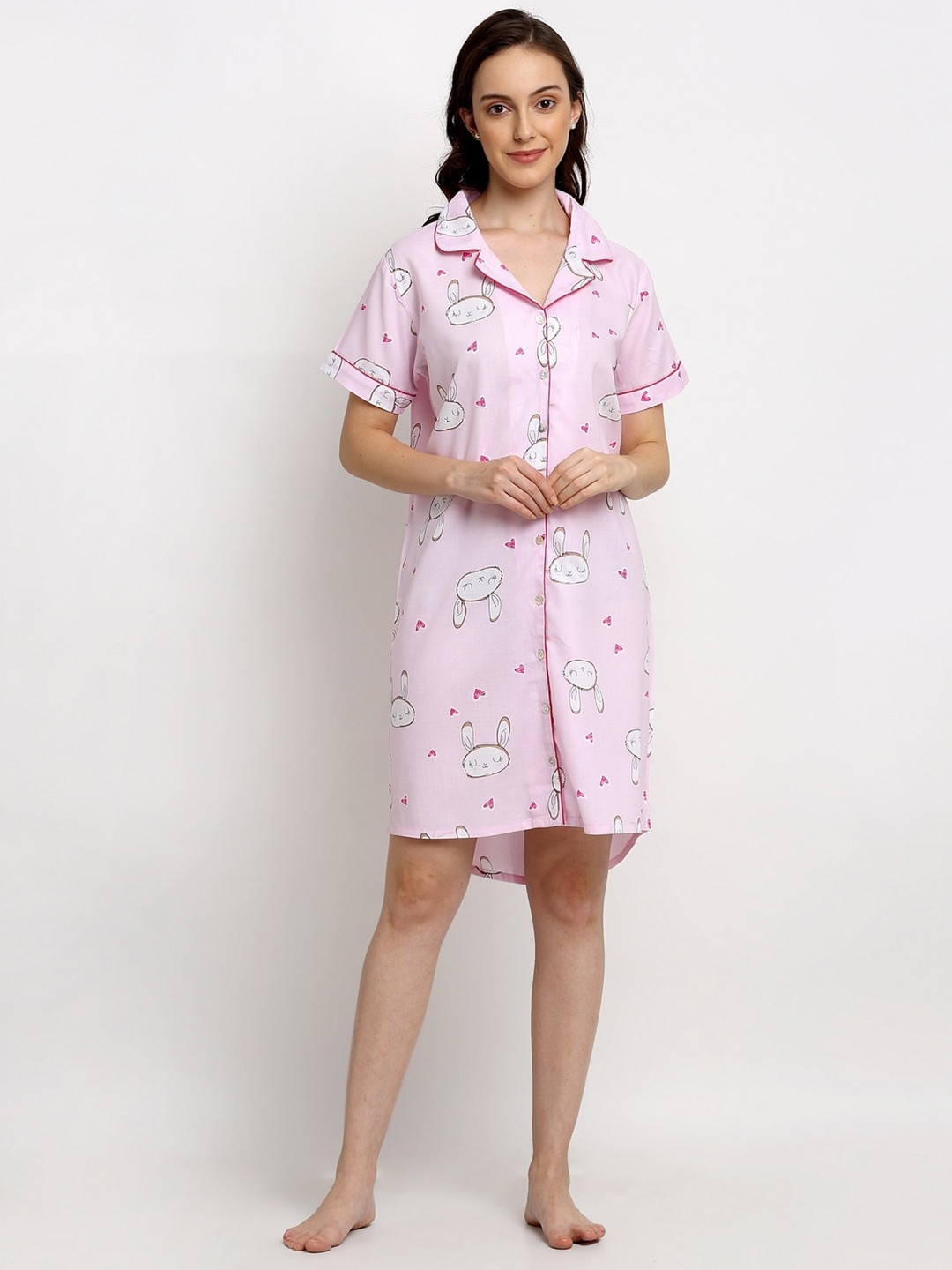 

Katn India Pink Printed Nightdress