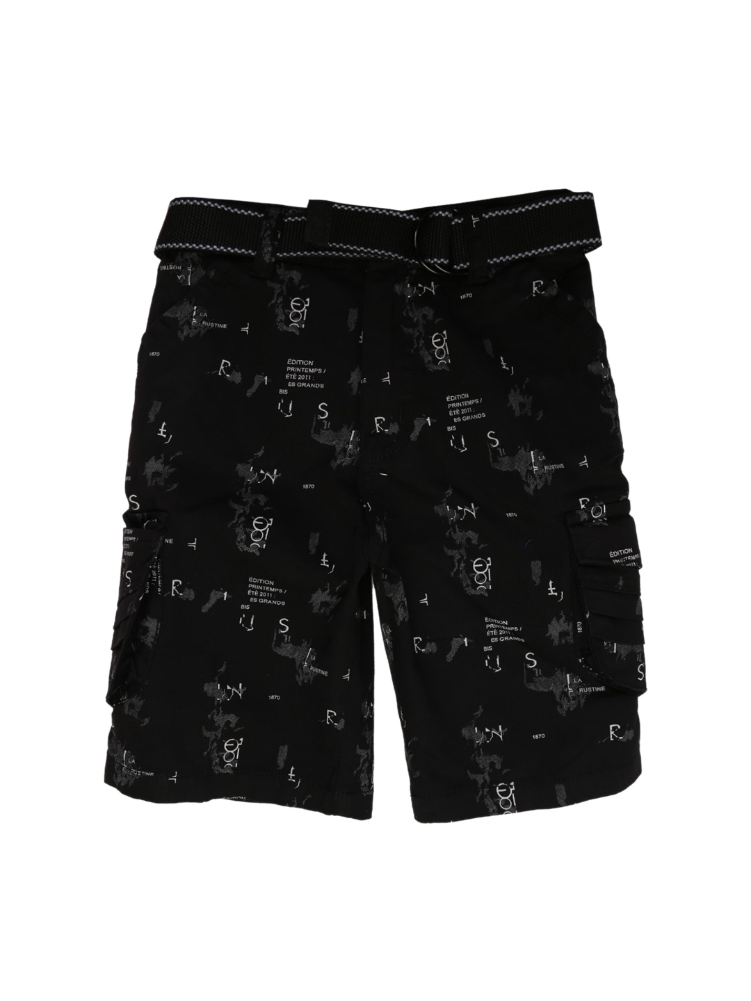 

V-Mart Boys Black Printed Shorts