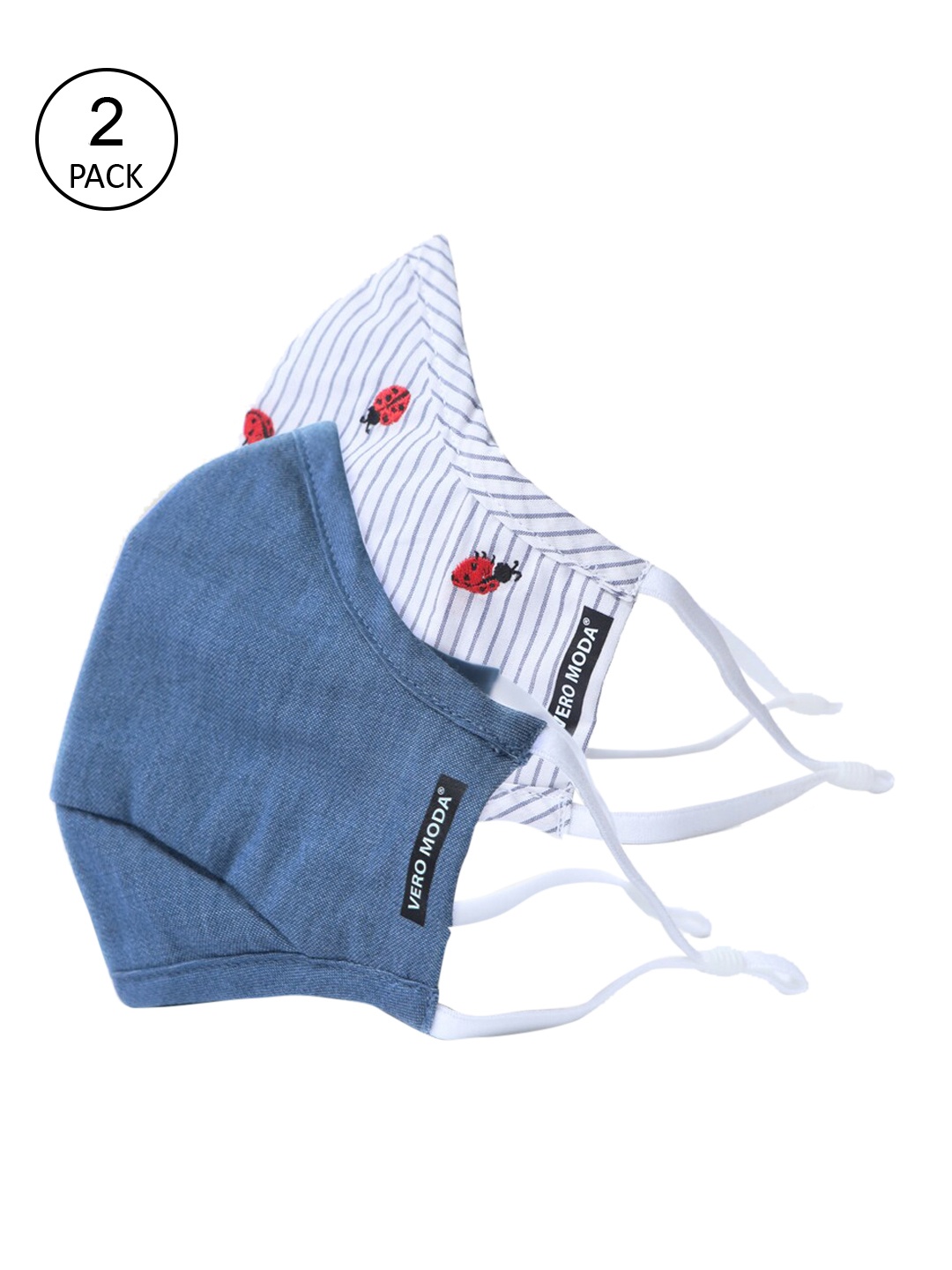 

Vero Moda Women Blue & White Set of 2 Printed Cotton Outdoor Masks