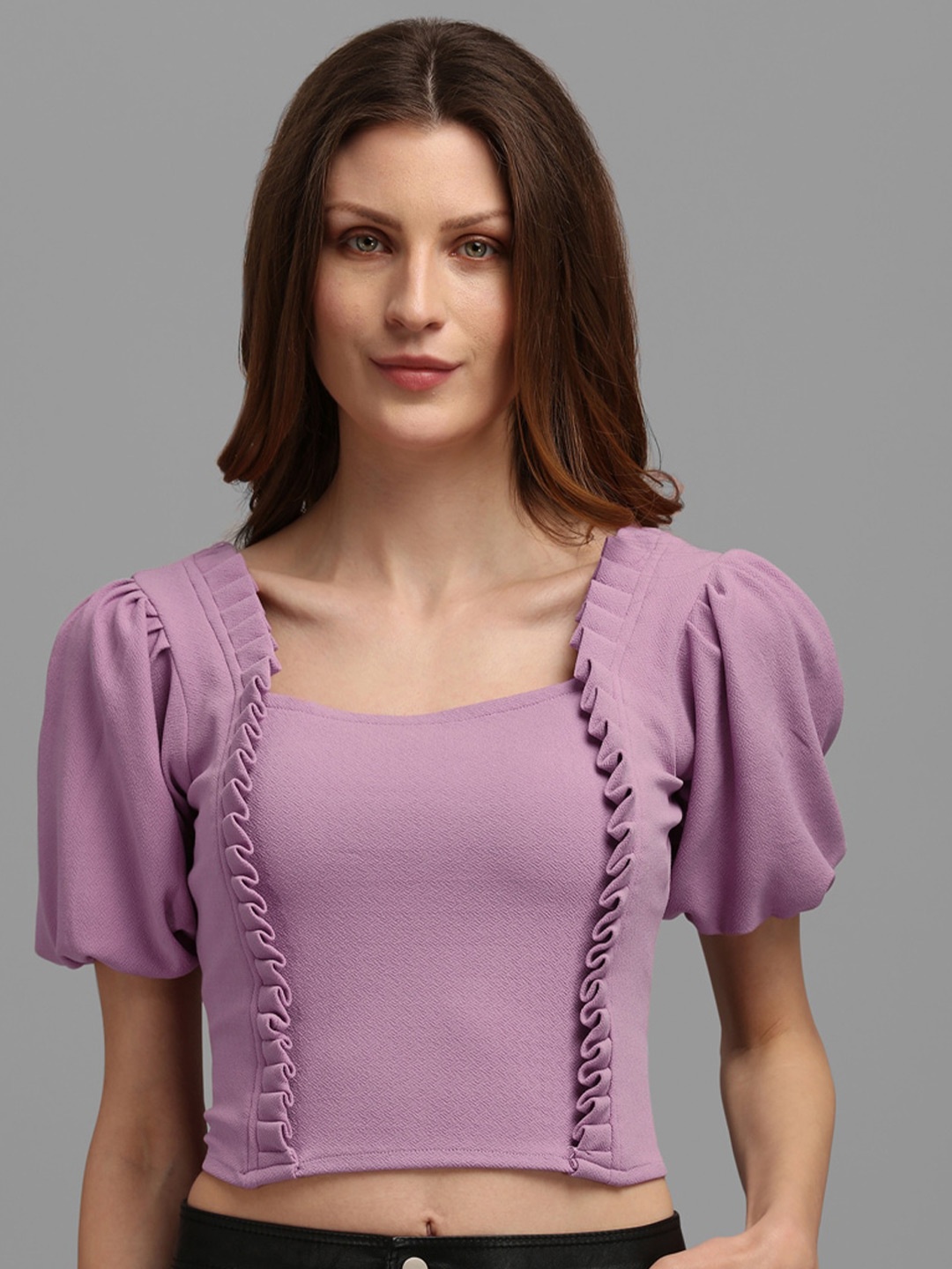 

PURVAJA Women Purple Crop Top