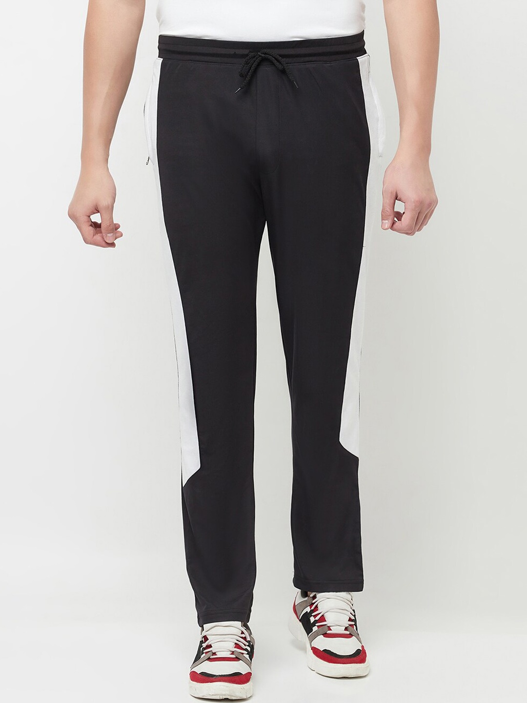 

HOLDIT Men Black & White Colourblocked Track Pants