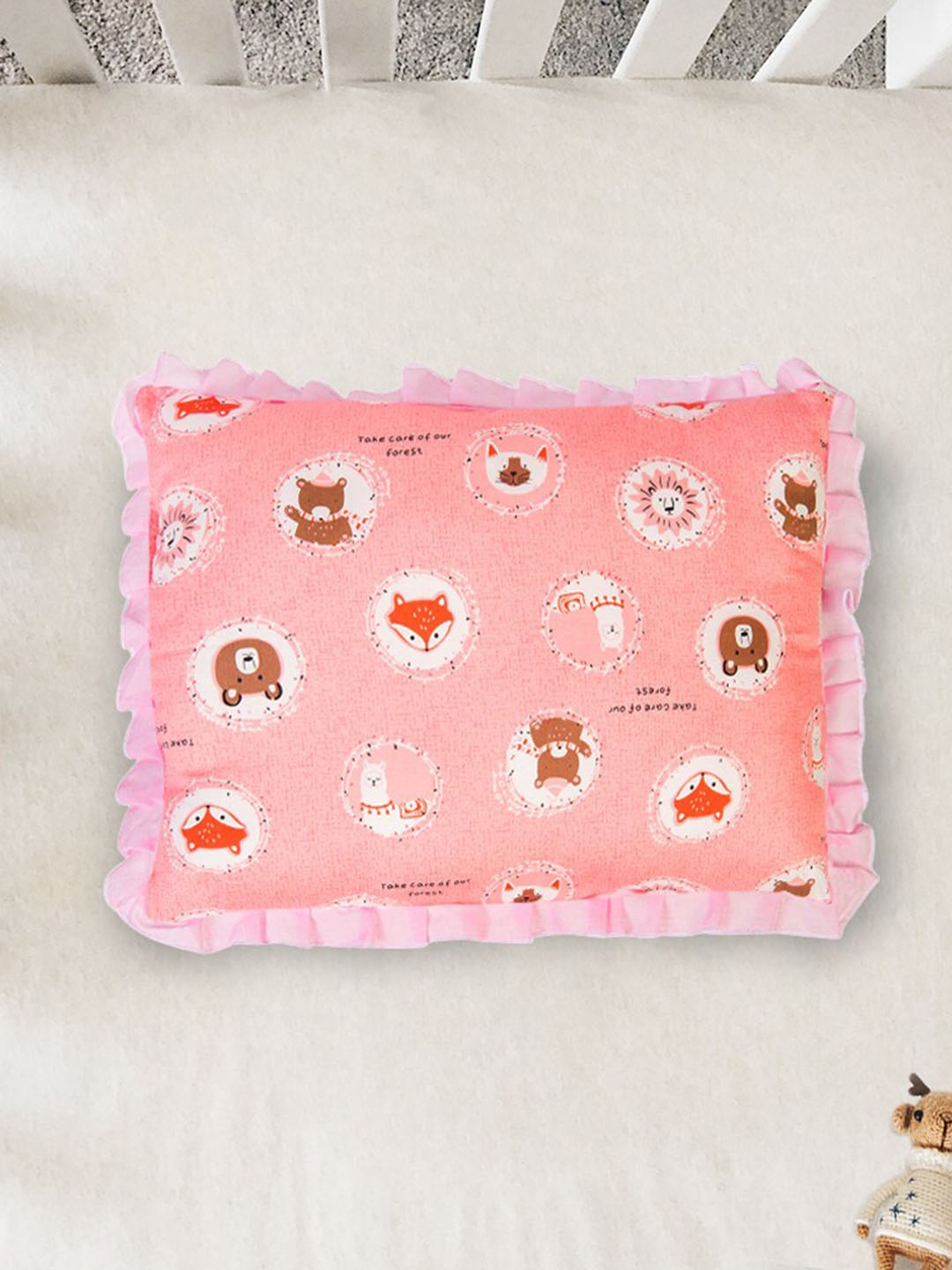 

Baby Moo Kids Peach-coloured Forest Friends Rectangular Pillow