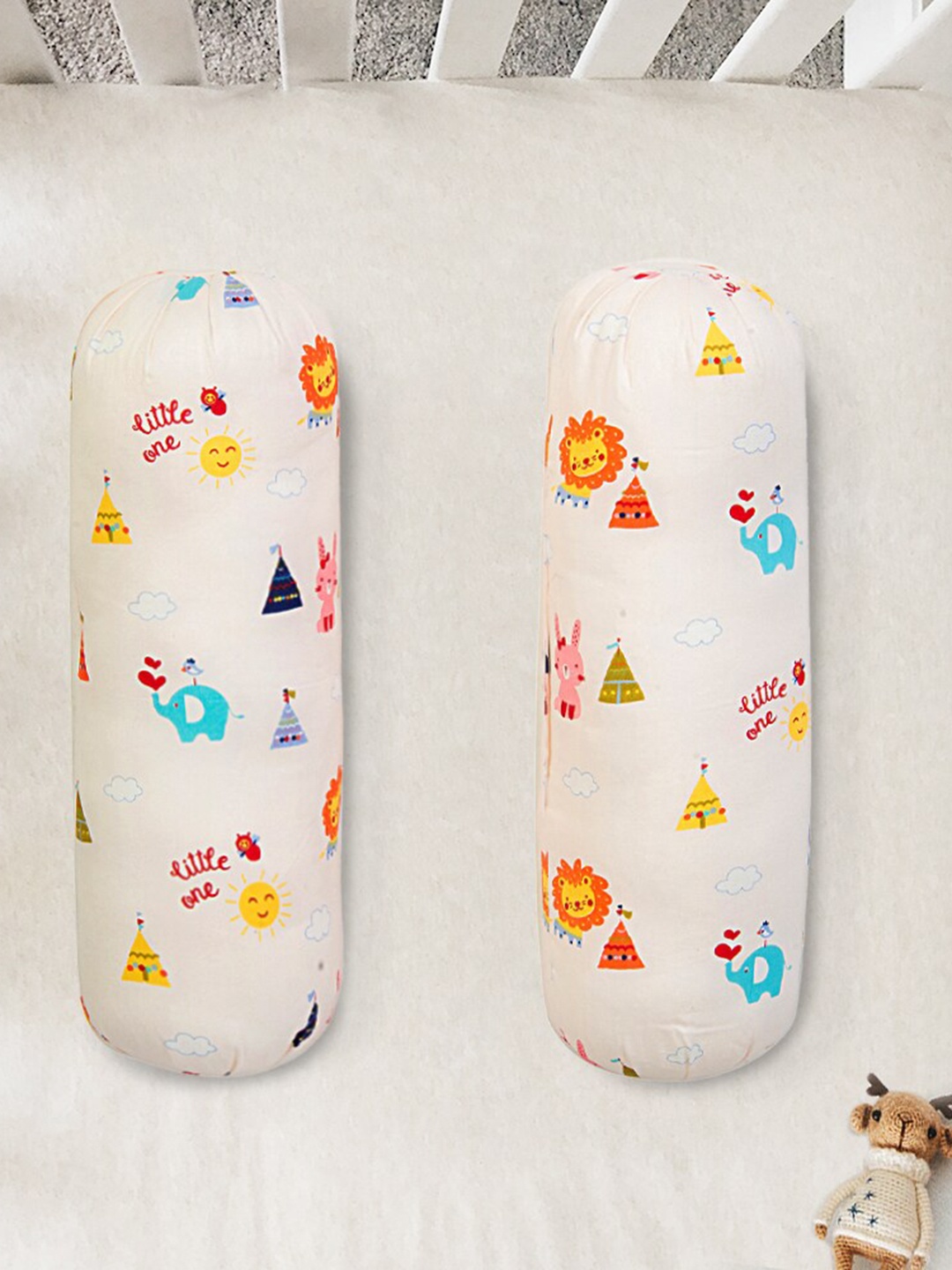 

Baby Moo Kids 2 Pieces Off White & Multicolored Small Bolster Set