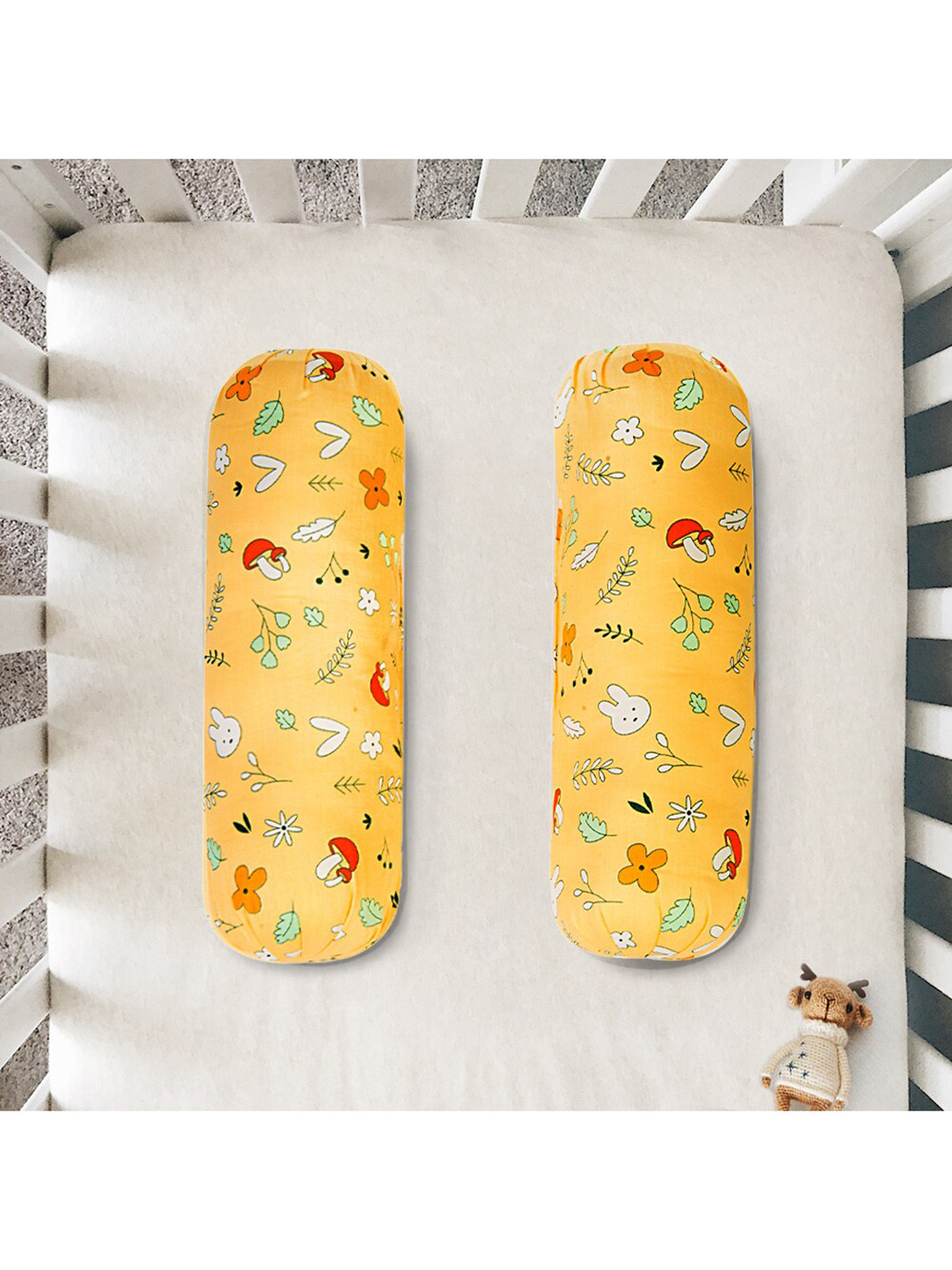 

Baby Moo Kids Yellow Set of 2 Printed Small Bolsters