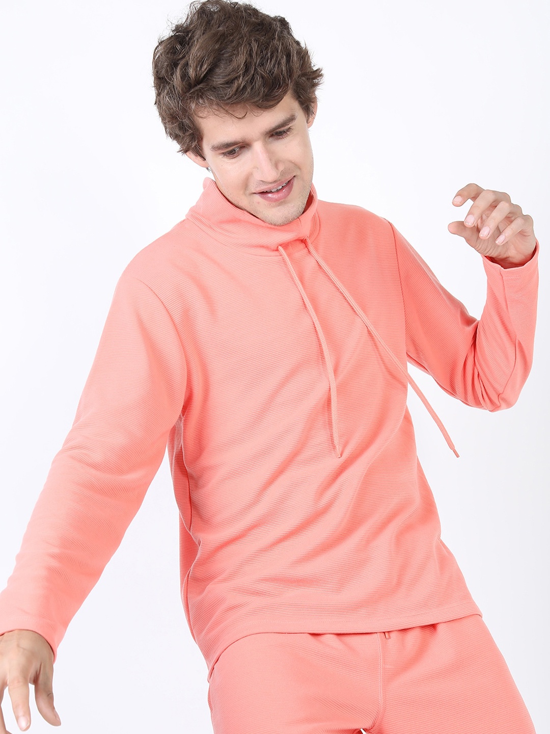 

KETCH Structured High Neck Regular Fit T-shirt, Coral