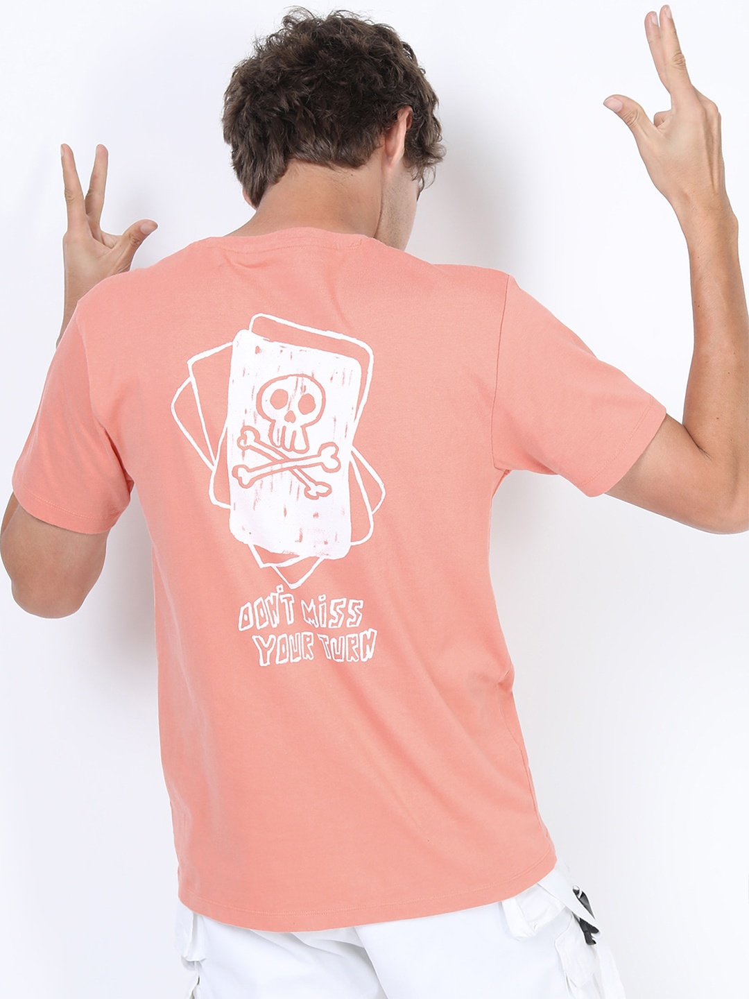 

KETCH Men Coral Typography Printed Round Neck Slim Fit T-shirt