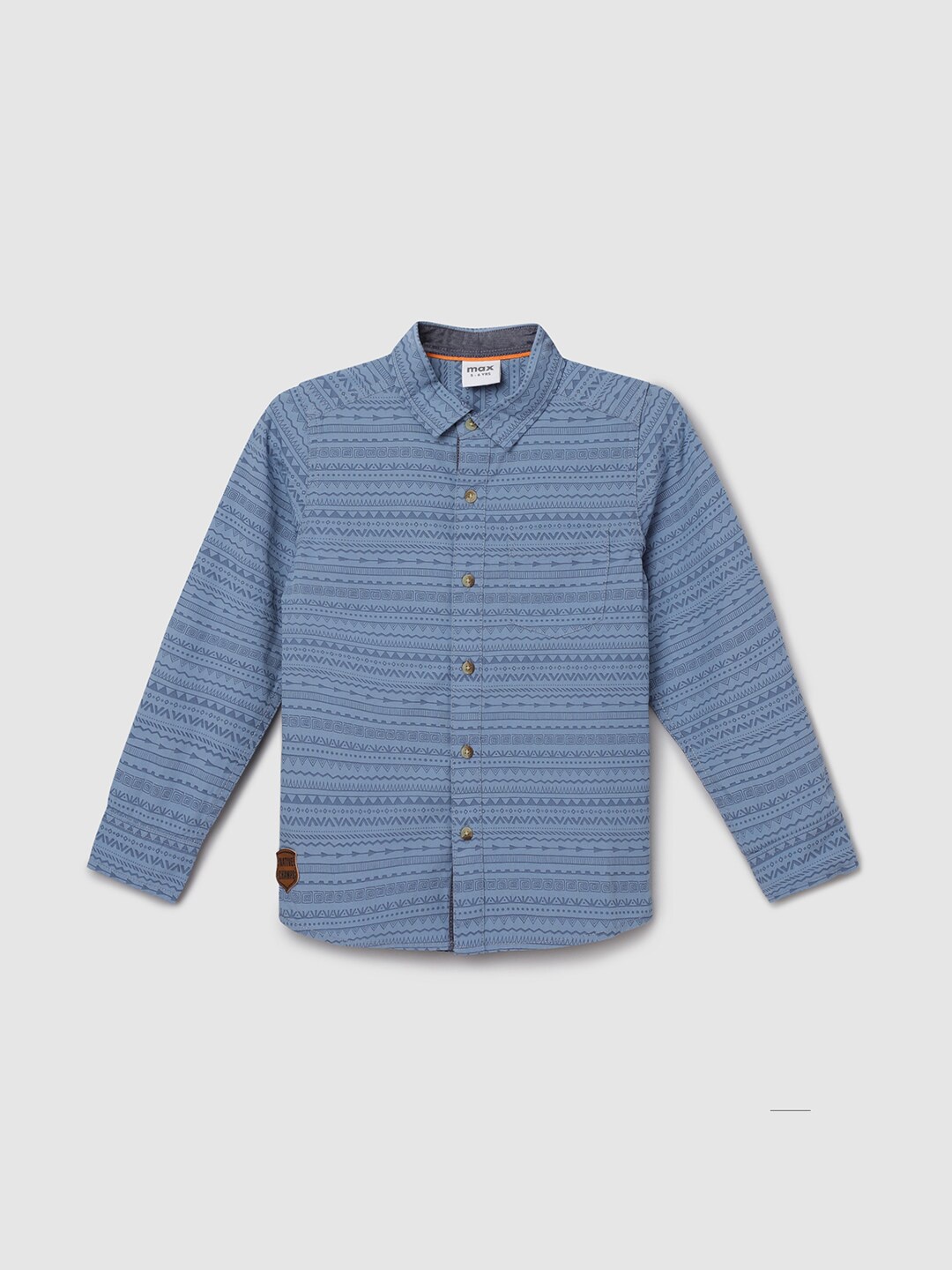

max Boys Blue Horizontal Stripes Casual Shirt