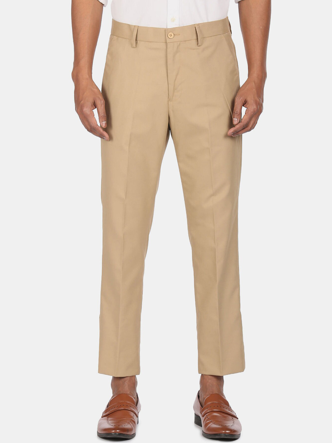 

Excalibur Men Brown Mid Rise Solid Formal Trousers