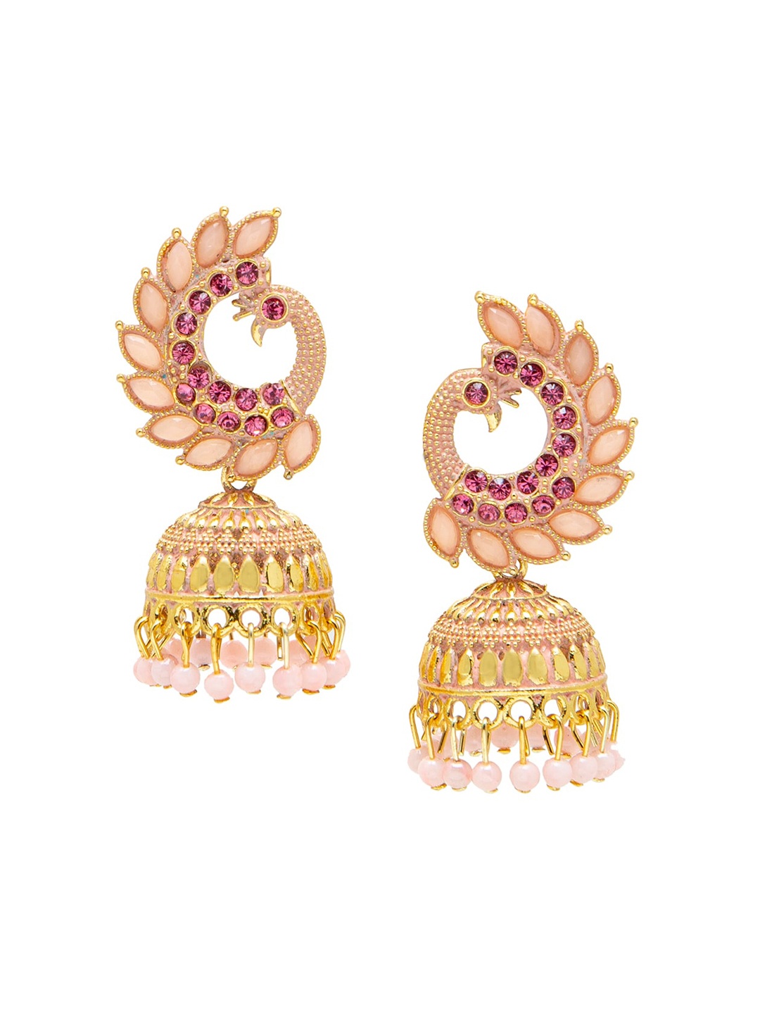 

Shining Jewel - By Shivansh Pink Contemporary Jhumkas Earrings