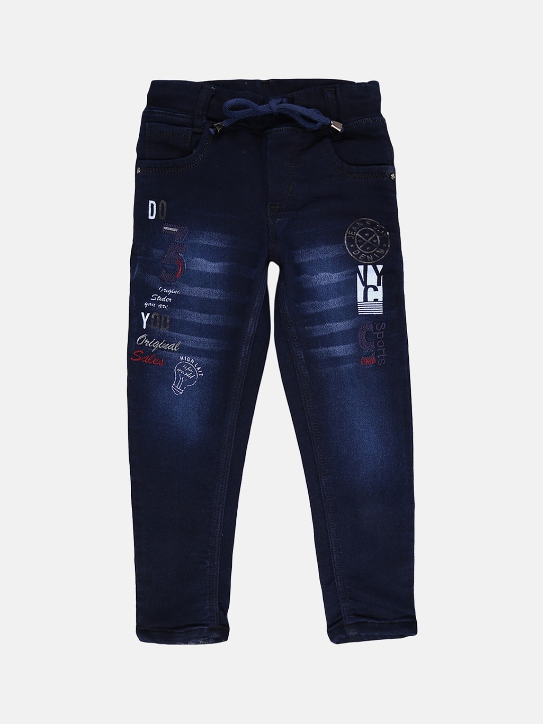 

V-Mart Boys Navy Blue High shade Light Fade Mid Rise Stretchable Jeans