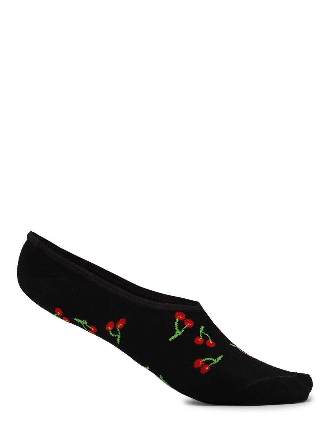 

FOREVER 21 Women Black & Red Patterned Shoe Liner Socks