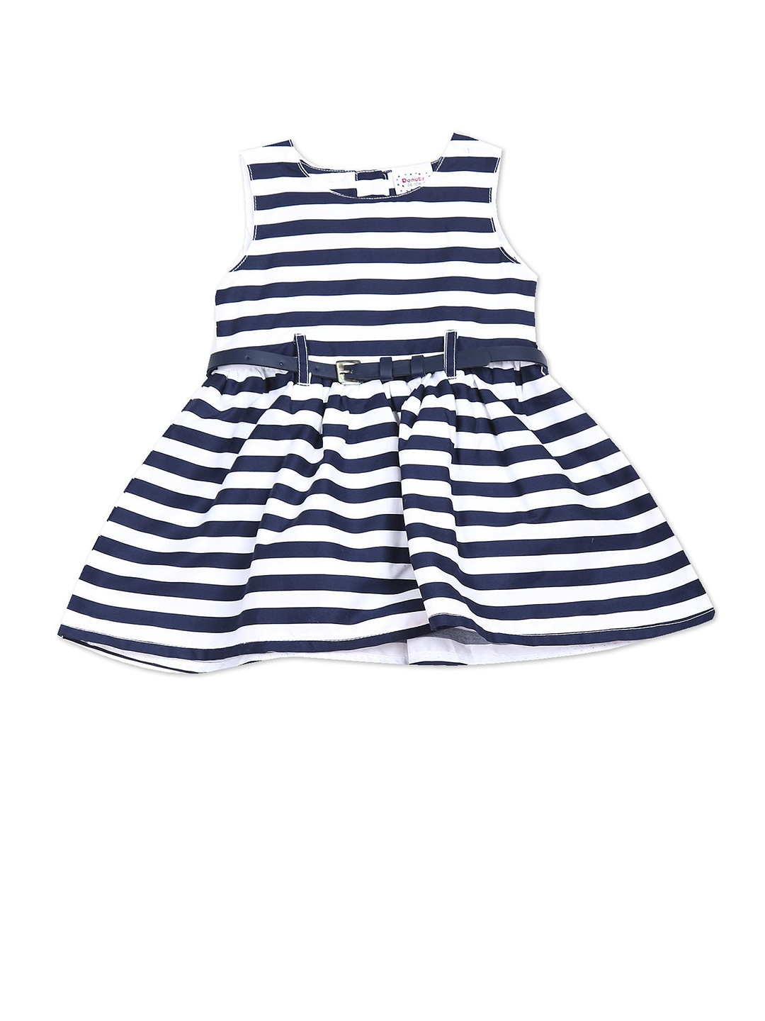 

Donuts Girls Navy Blue Striped Fit And Flare Dress