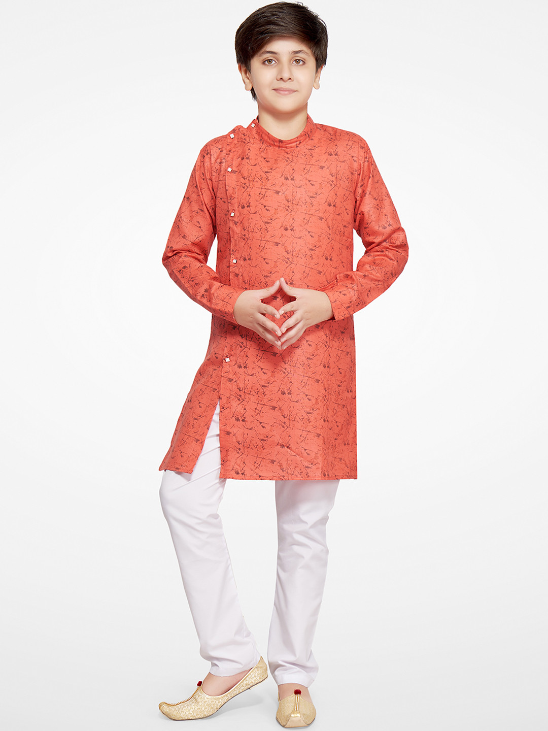 

Jeetethnics Boys Red & White Printed Kurta with Pyjamas